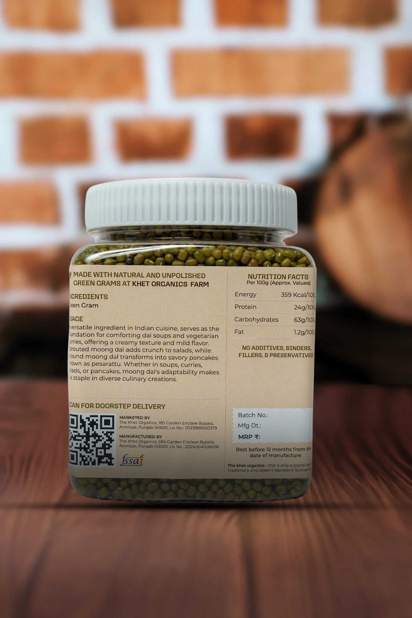 Unpolished Green Moong Dal